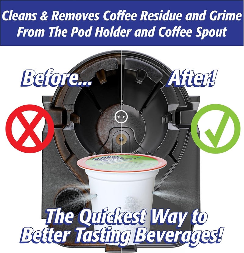 QUICK CLEAN 4-Pack of Cleaning Cups with Descaler Bundle (2 Total Uses) - 2.0 Compatible, Descaling Solution for Keurig, Nespresso, Ninja, Delonghi, All Coffee and Espresso Machines - Image 5